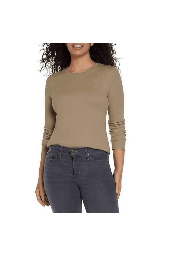 Women's Long Sleeve Crewneck Tee Pumice XXL