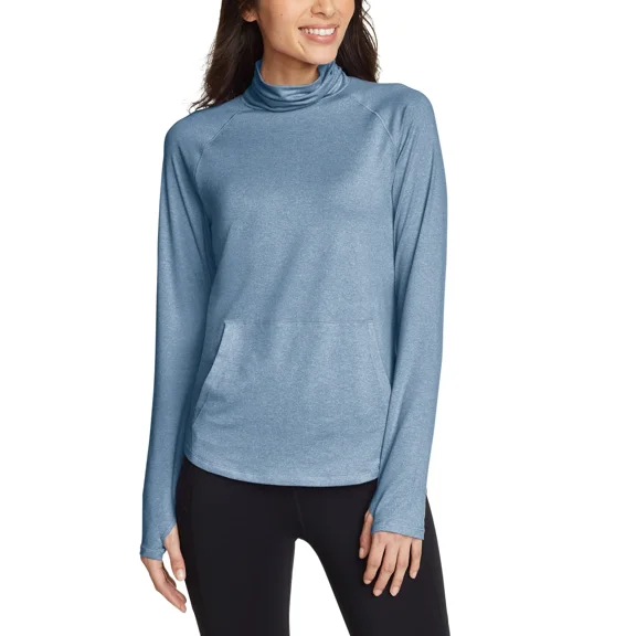 Eddie Bauer Women's Long Sleeve Funnel Neck Top S Blue