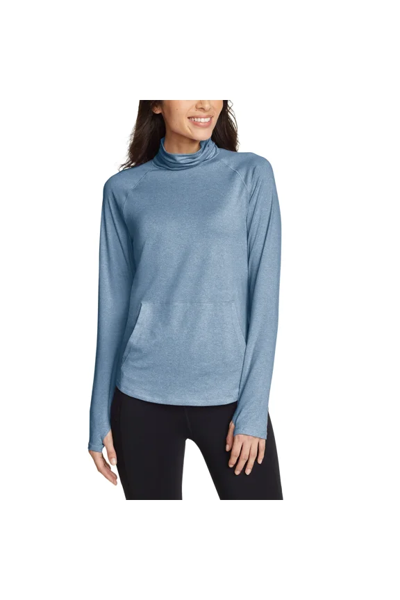Women's Long Sleeve Funnel Neck Top S Blue