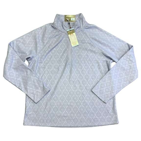 Eddie Bauer Women's Long Sleeve Polar Fleece Quarter Zip Pullover (Pale Iris, Large)