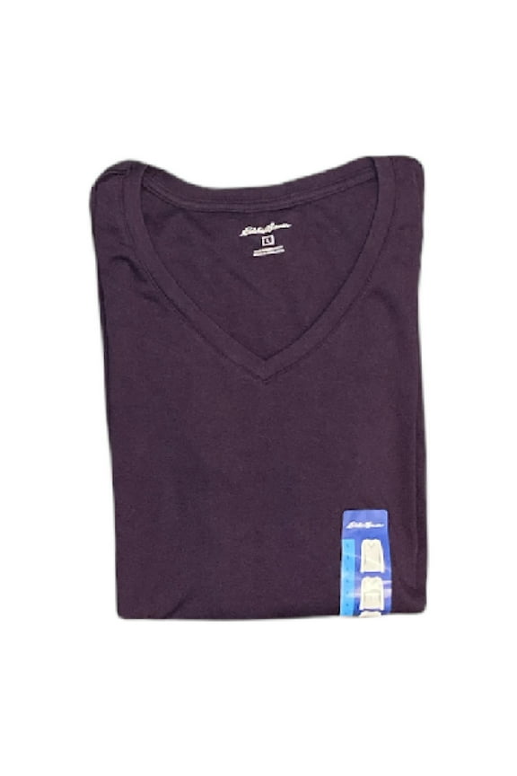 Women's Long Sleeve V-Neck Cotton Modal Blend T-Shirt (Cosmos, S)