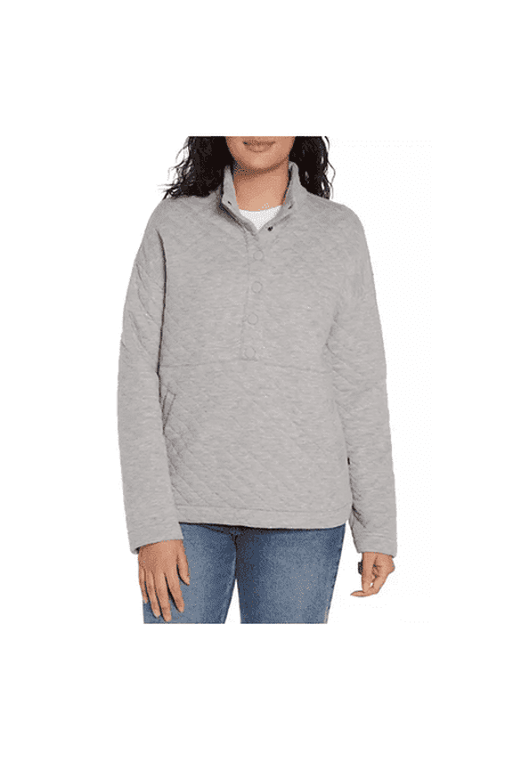 Women's Medium Grey Quilted Pullover