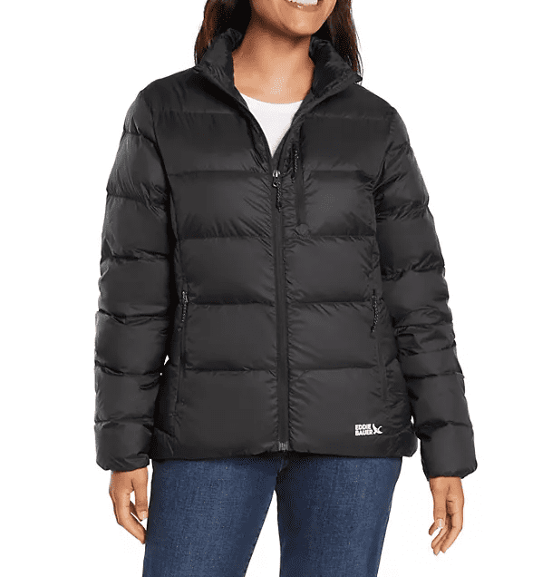 Eddie Bauer puffer jacket【美品】￼ Eddie Bauer Women's Packable Puffer Jacket (Black, Large