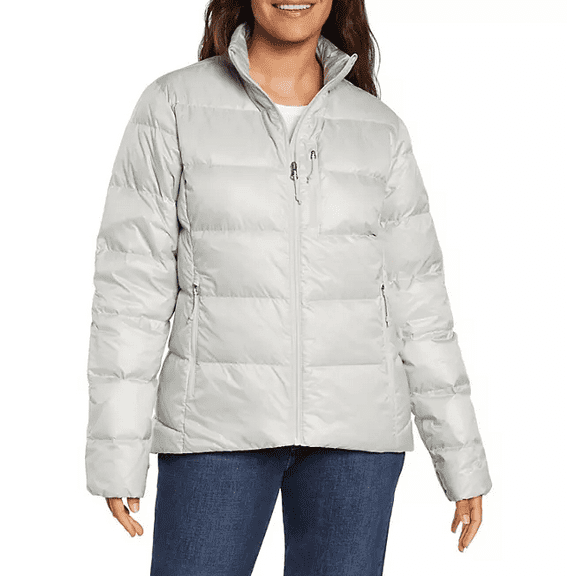 Eddie Bauer Women's Packable Puffer Jacket (Silver Shine, XXL)