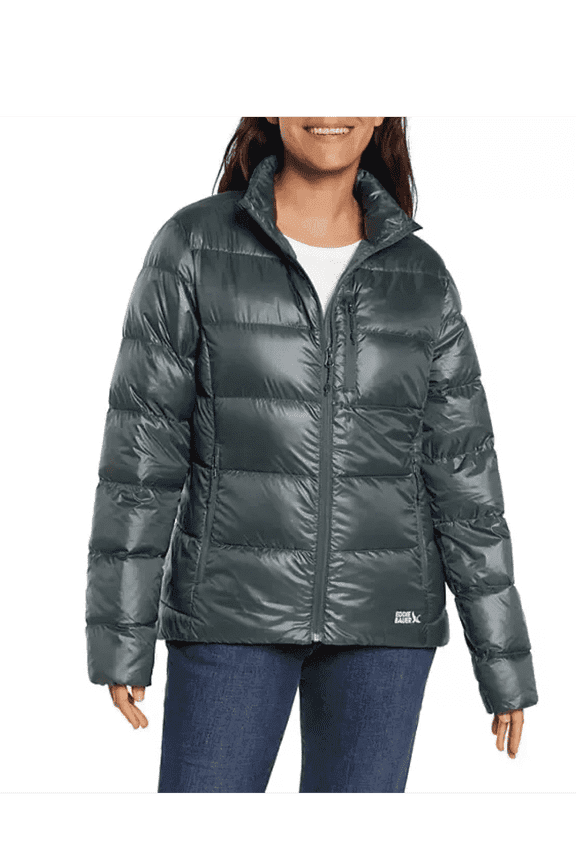 Women's Packable Puffer Jacket Size LARGE Blue Emerald