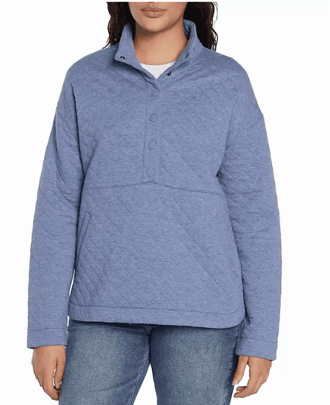Pull Polaire Eddie Bauer Femme – Gris Chiné – Taille XL – 1/4 Zip – Occasion Parfait état