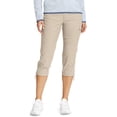 thumbnail image 1 of Eddie Bauer Women's Rainier Tech Capri Pant, Tan, 10, 1 of 3