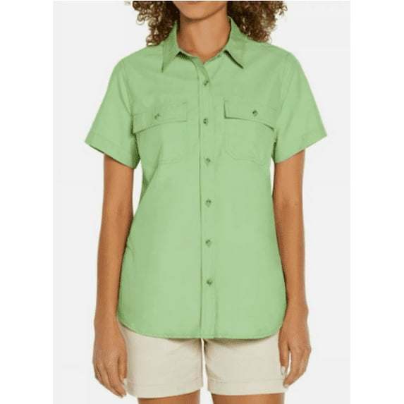 Eddie Bauer Women’s Short Sleeve Adventure Top, Quiet Green, Size S