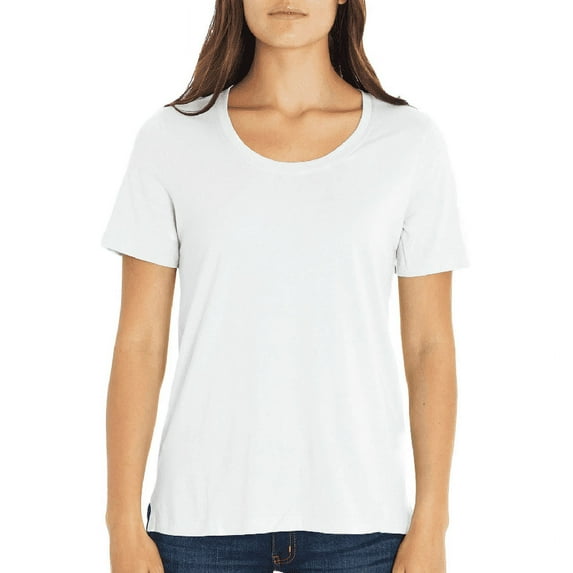Eddie Bauer Women's Short Sleeve Modal Scoop Neck T-Shirt (White, XXL)