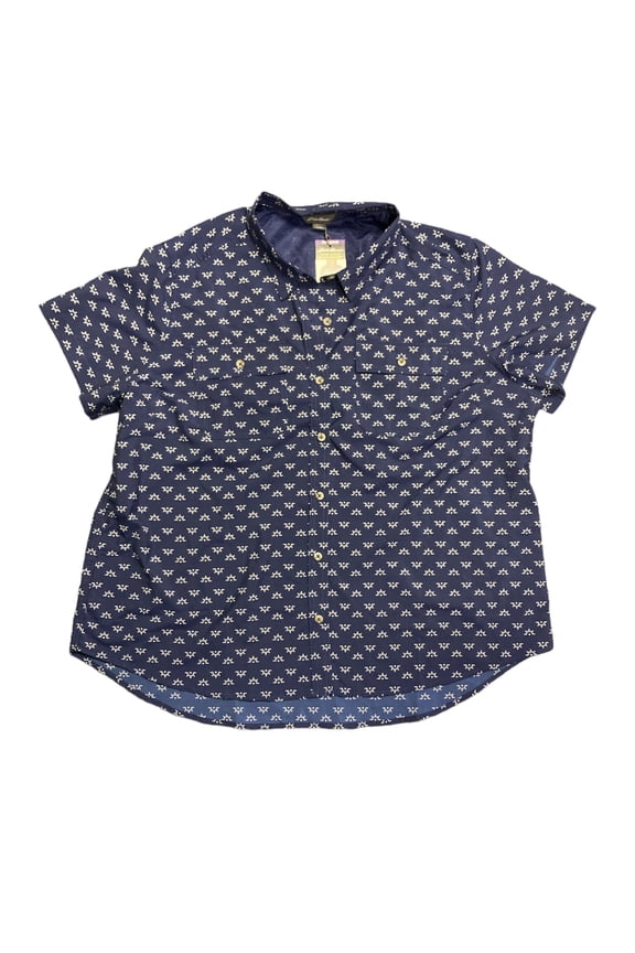 Women's Short Sleeve Moisture Wicking Adventure Shirt (Blueprint Geo Foulard, S)