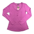 Eddie Bauer Women's Soft Ribbed Long Sleeve Scoop Snap Henley (Royal Plum, XS)