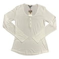 thumbnail image 1 of Eddie Bauer Women's Soft Ribbed Long Sleeve Scoop Snap Henley (White, L), 1 of 2