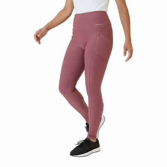 Eddie Bauer Women's Trail Tight Legging Two Side Zip Pockets High-Rise Fit Size: M, Color: Dark Dusty Rose