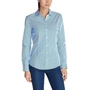 Eddie Bauer Womens Wrinkle-Free Long-Sleeve Shirt - Print XX-Large Tall, Blue