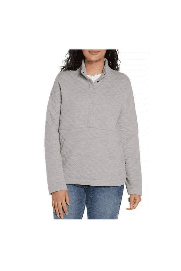 Women's X-Large Grey Quilted Pullover