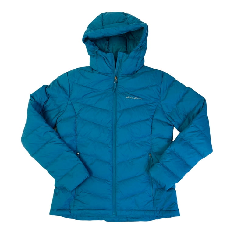 Eddie Bauer Womens Midweight Chevron Quilt Down Jacket (Blue,XL