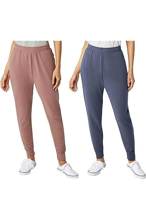 Womens 2 Pack Fleece Lounge Joggers Size: XL, Color: Twilight Mauve/Night Shadow