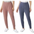 thumbnail image 1 of Eddie Bauer Womens 2 Pack Fleece Lounge Joggers Size: XS, Color: Twilight Mauve/Night Shadow, 1 of 5
