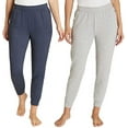 thumbnail image 1 of Eddie Bauer Womens 2 Pack Fleece Lounge Joggers (XX-Large, Scottish Blue/Grey Heather), 1 of 7