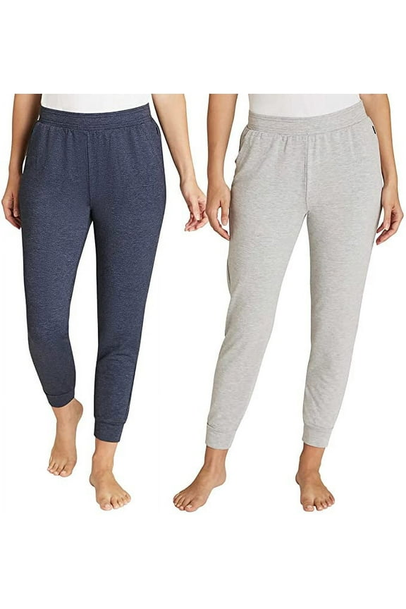 Womens 2 Pack Fleece Lounge Joggers (XX-Large, Scottish Blue/Grey Heather)