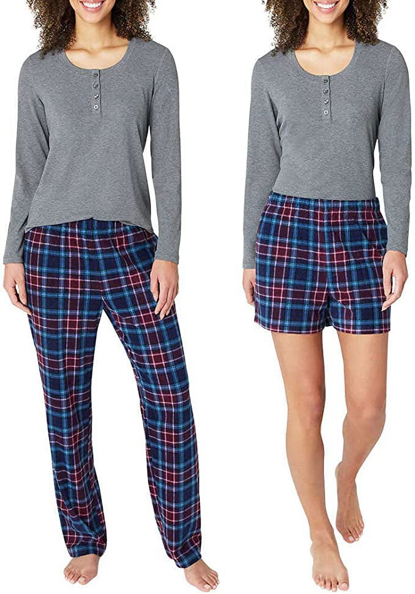 Eddie Bauer Womens 3Piece Waffle Knit Pajama Set (Gray, Small