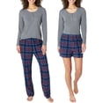 thumbnail image 1 of Eddie Bauer Womens 3-Piece Waffle Knit Pajama Set (Gray, Small), 1 of 6