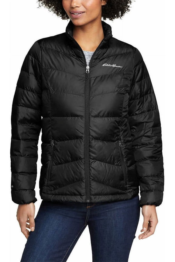 Womens Midweight Chevron Quilt Down Jacket (as1, alpha, l, regular, regular, Black)