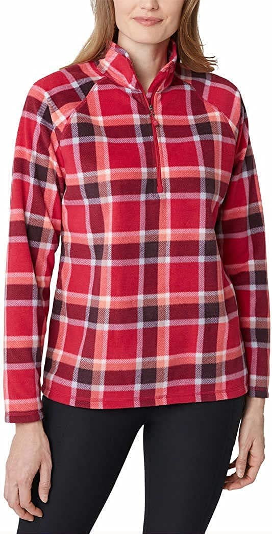 Plaid fleece quarter zip new arrivals