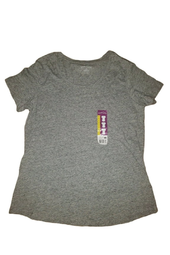 Womens Scoop-Neck Short-Sleeve T Shirts in Charcoal Space Dye, Size XXX-Large