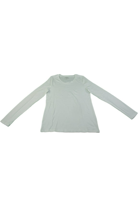 Womens Size X-Large Scoop Neck Long Sleeve T-Shirt, White