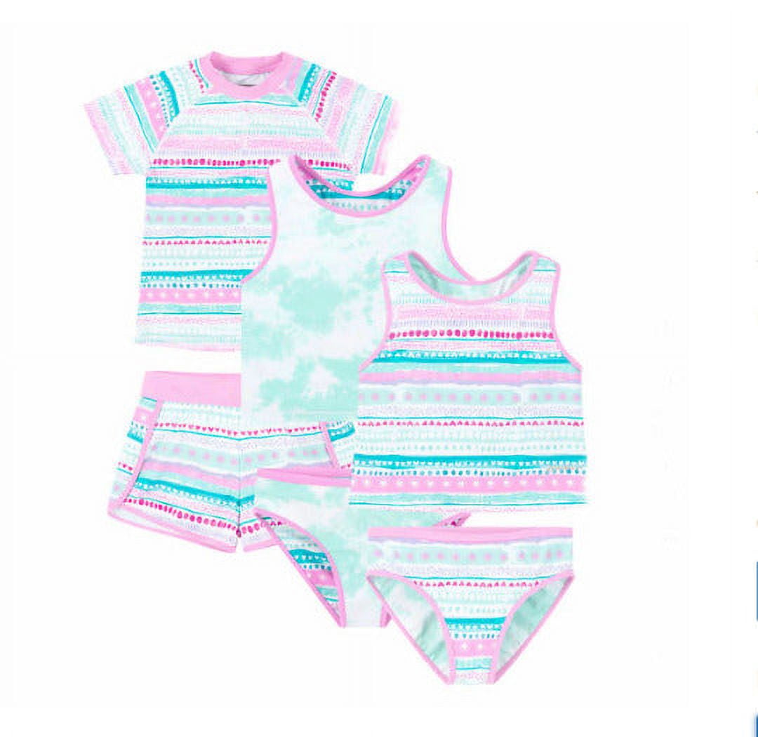 Eddie Bauer Girls 4 Piece Reversible Swimsuit Set as1 Alpha m Regular Begonia Pink Walmart