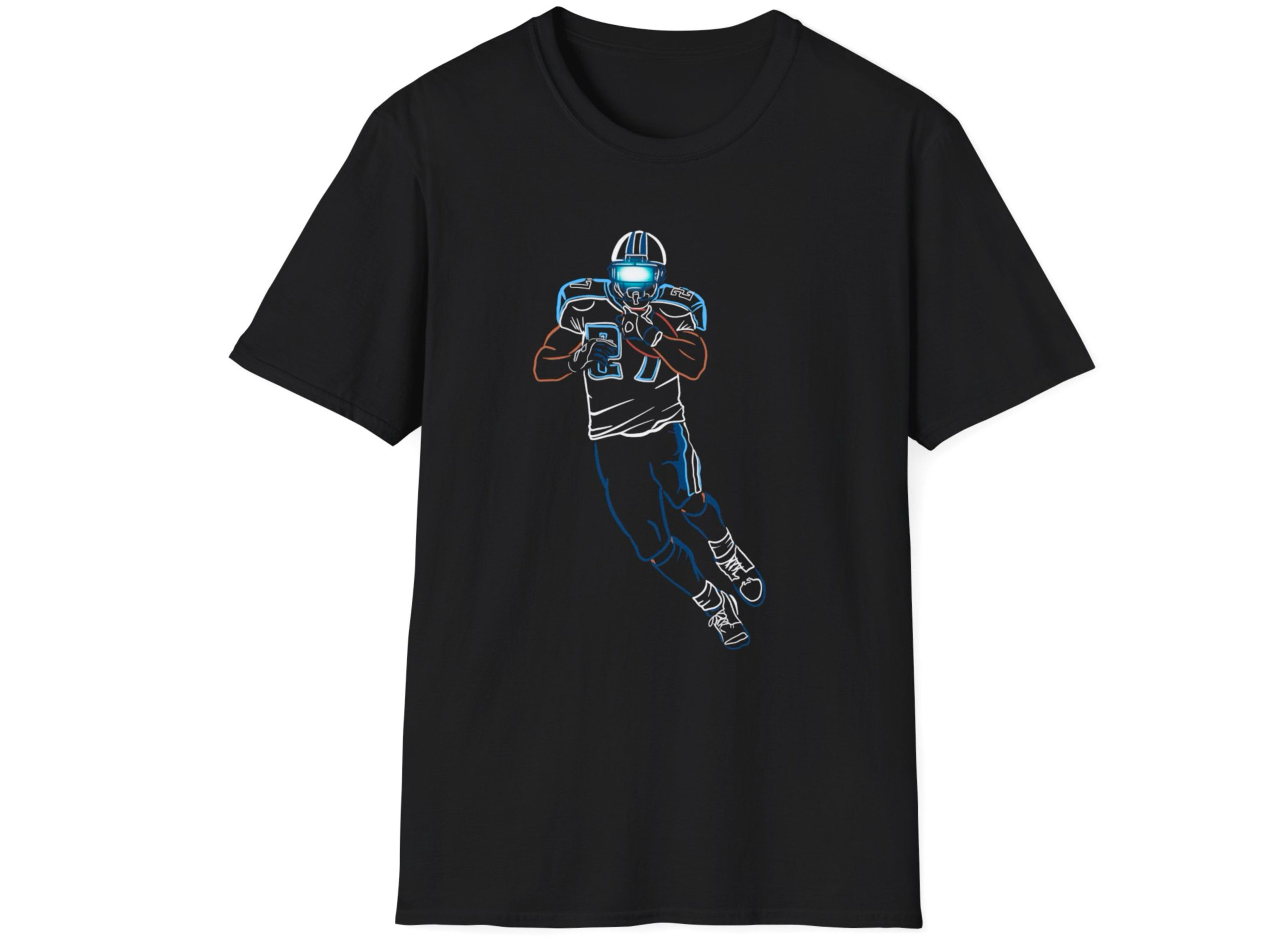 Eddie George Tennessee Dark Mode Neon Style Shirt | Lightweight Unisex ...