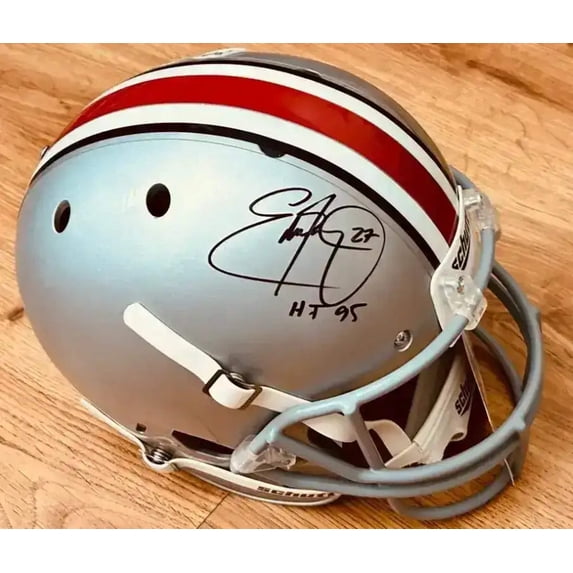 Eddie George autographed Ohio State Buckeyes Riddell full size helmet inscribed Heisman 1995