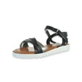 thumbnail image 1 of Eddie Marc Girls' Strap Sandals Color: black Size: 4 youth, 1 of 1