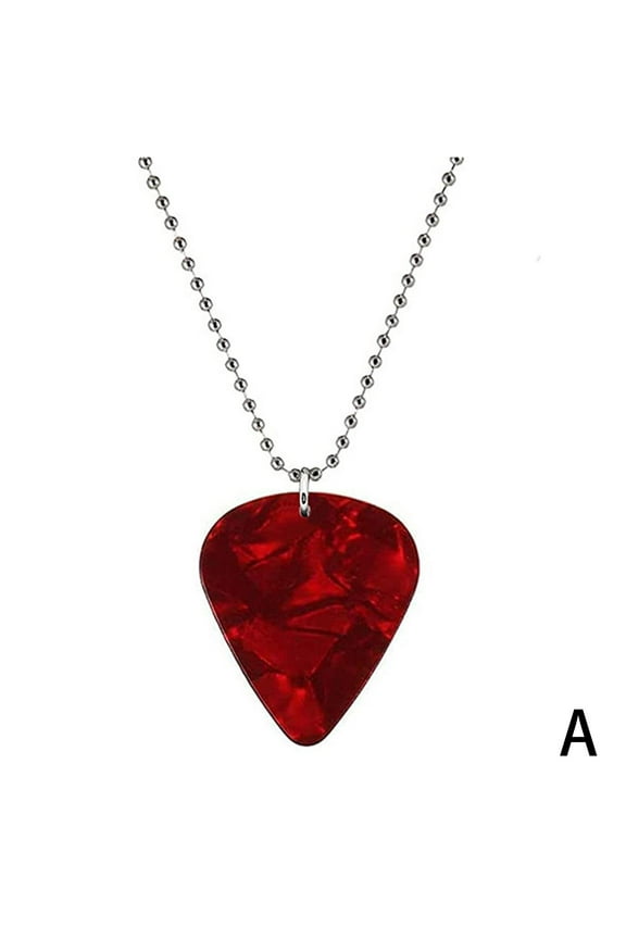 Eddie Munson Red Guitar Pick Plectrum Ball Necklace 2022 O9A9