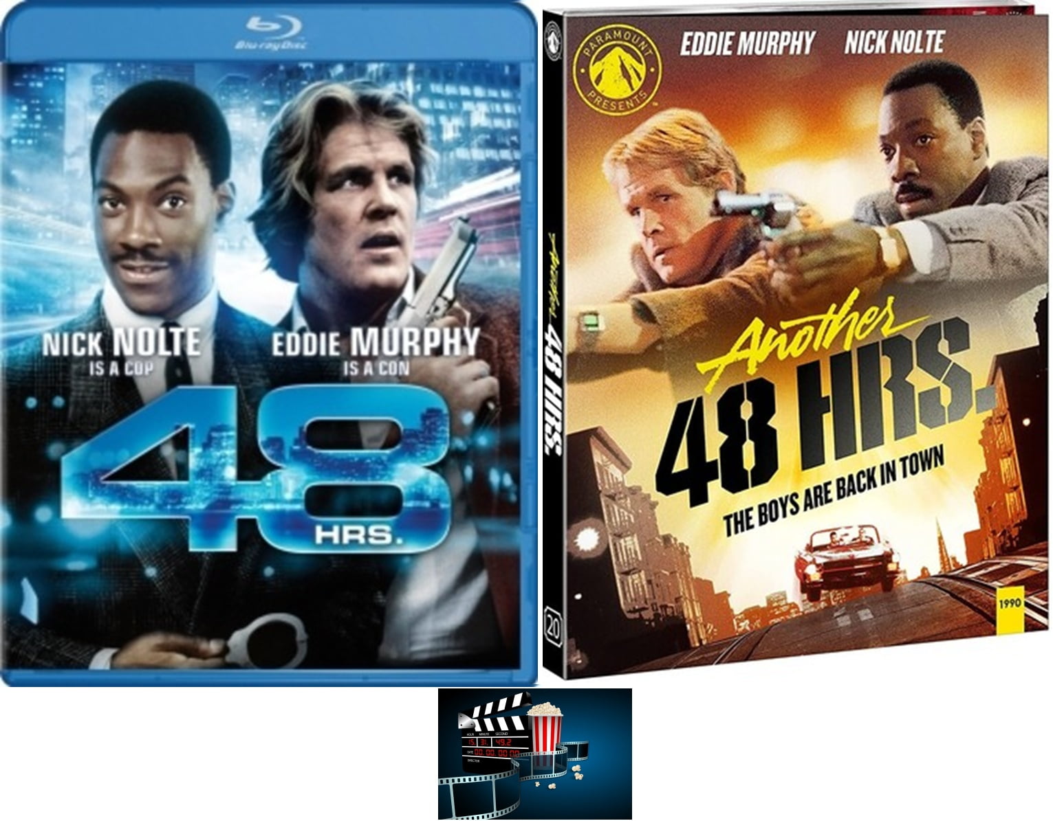 Eddie Murphy Action Double Feature 48 Hours & Another 48 Hours 2 BLU RAY Set Includes Movie Take Art Card