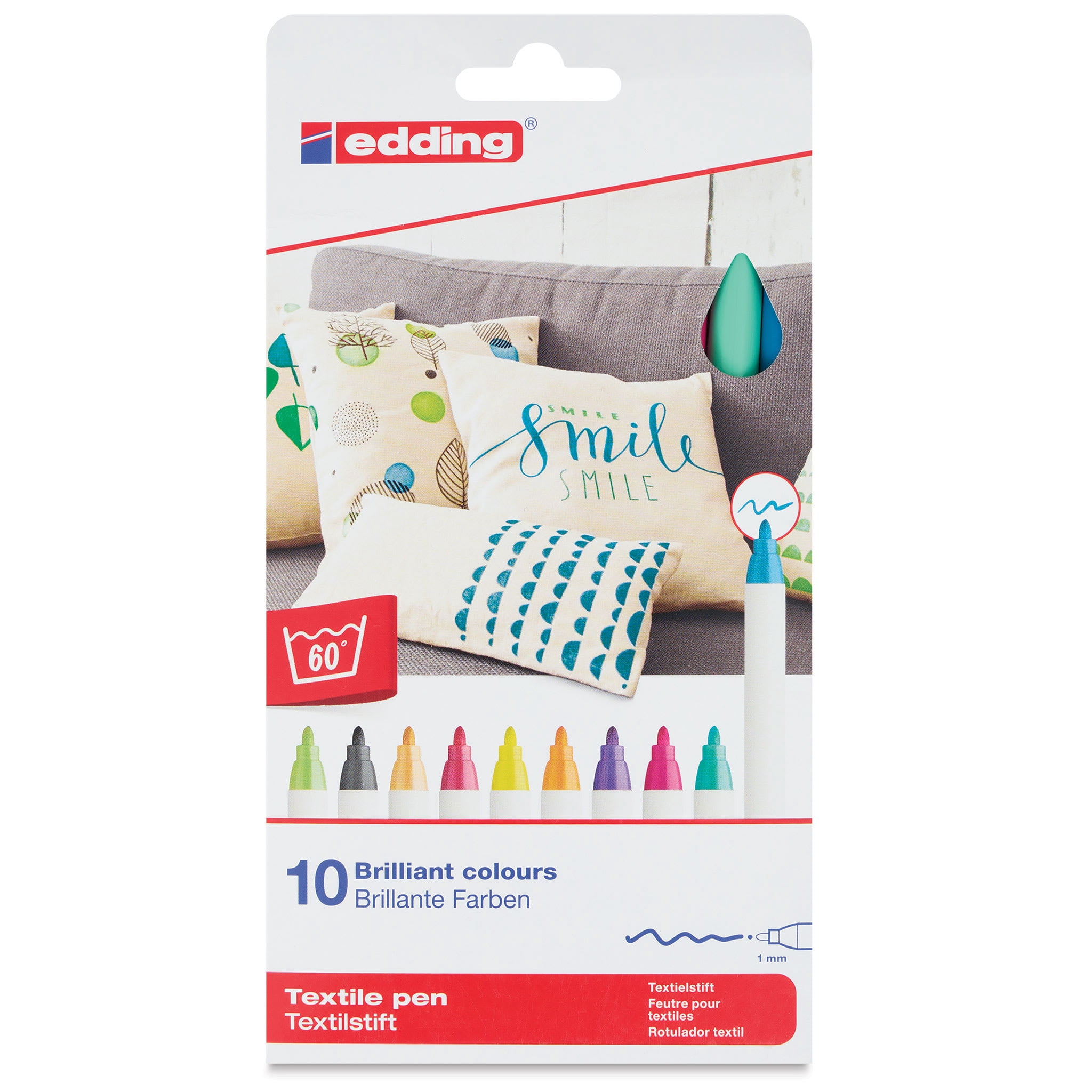 edding 4600 Series Textile Pen, Fun Colors, Set of 10
