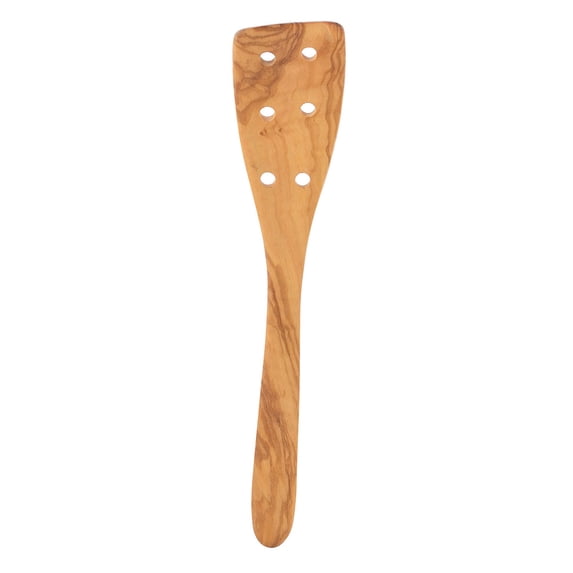 Eddington’s Italian Olive Wood Pierced Spatula, Handcrafted in Europe