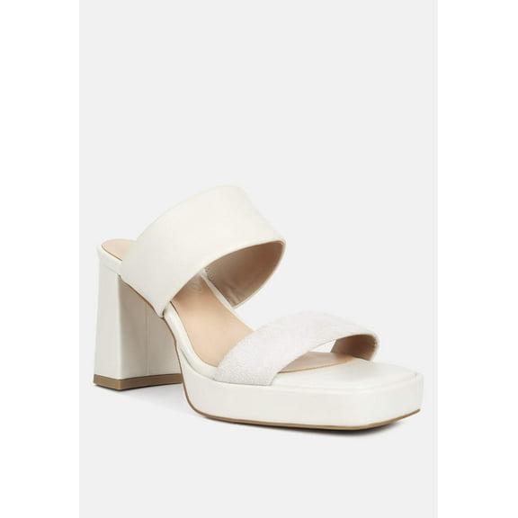 Eddlia Slip On Platform Sandals In Off White