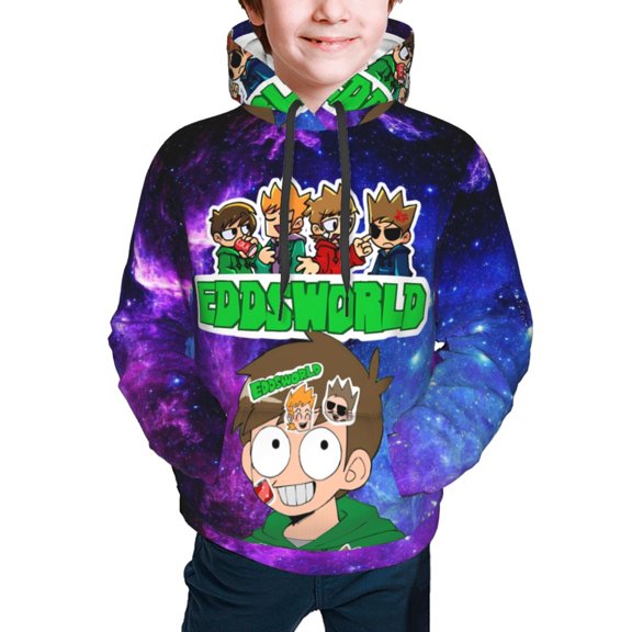 Eddsworld Kids' Hoodie 3d Print Sweatshirt Soft Pullover Hooded With Big Pockets For Boys Or Girls Medium