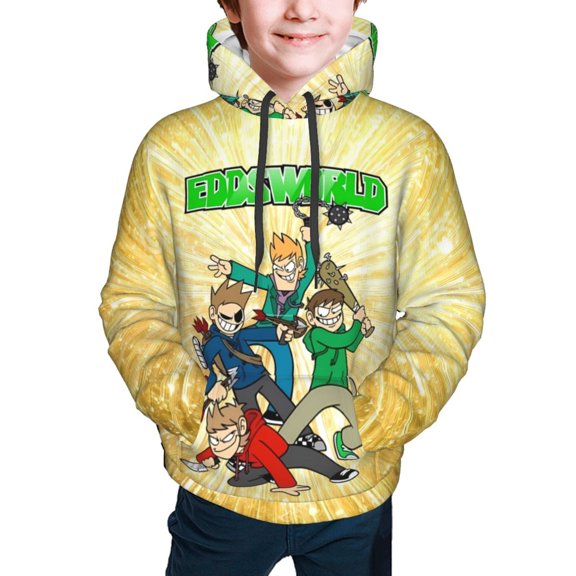 Eddsworld Kids' Hoodie 3d Print Sweatshirt Soft Pullover Hooded With Big Pockets For Boys Or Girls Small