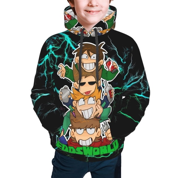 Eddsworld Kids' Hoodie 3d Print Sweatshirt Soft Pullover Hooded With Big Pockets For Boys Or Girls X-Large