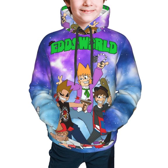 Eddsworld Kids' Hoodie 3d Print Sweatshirt Soft Pullover Hooded With Big Pockets For Boys Or Girls X-Large