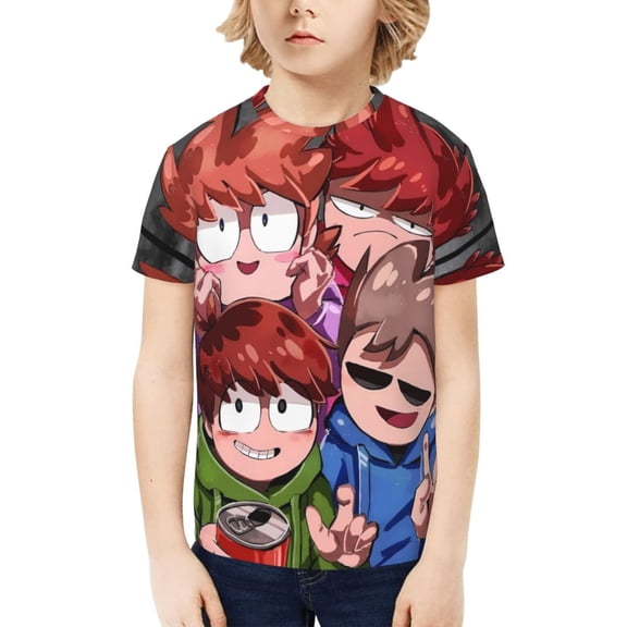 Eddsworld Kids T-Shirt 3d Printed Graphic T-Shirts Boys And Girls Short Sleeve Shirts For Youth Kids Medium