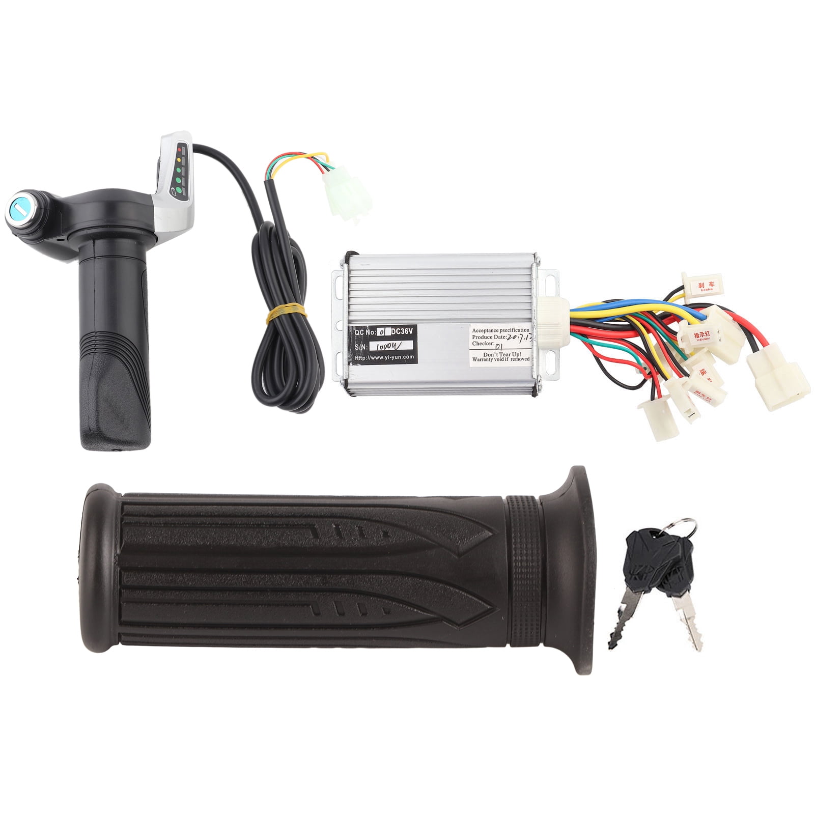 Eddwiin Bike Electric Motor Kit Brushed rate Controller with Battery Display and entwist Grip with Lock 1000W(36V 1000W)
