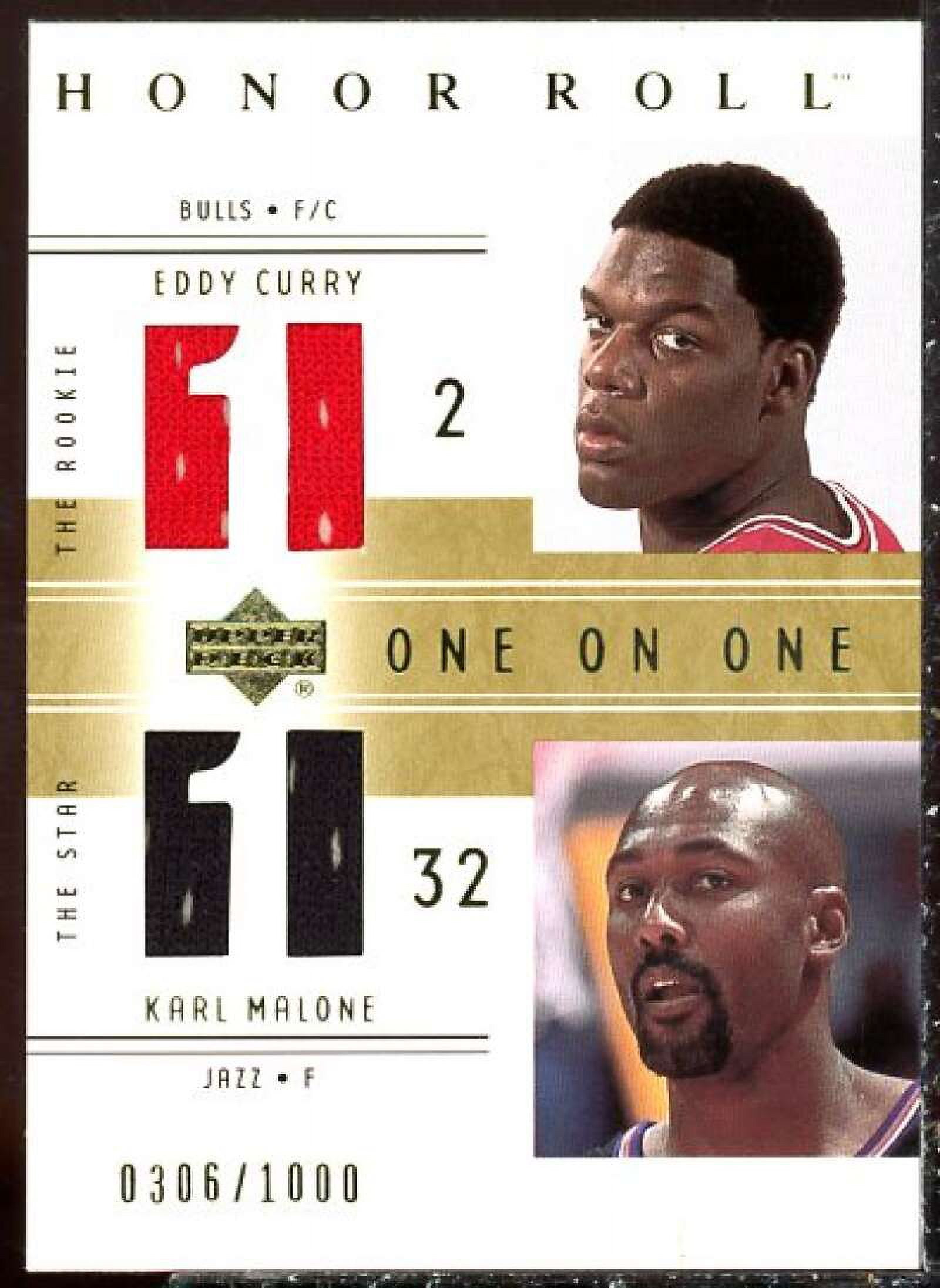 Eddy Curry JSY RC/Karl Malone JSY Card 2001-02 Upper Deck Honor Roll #123