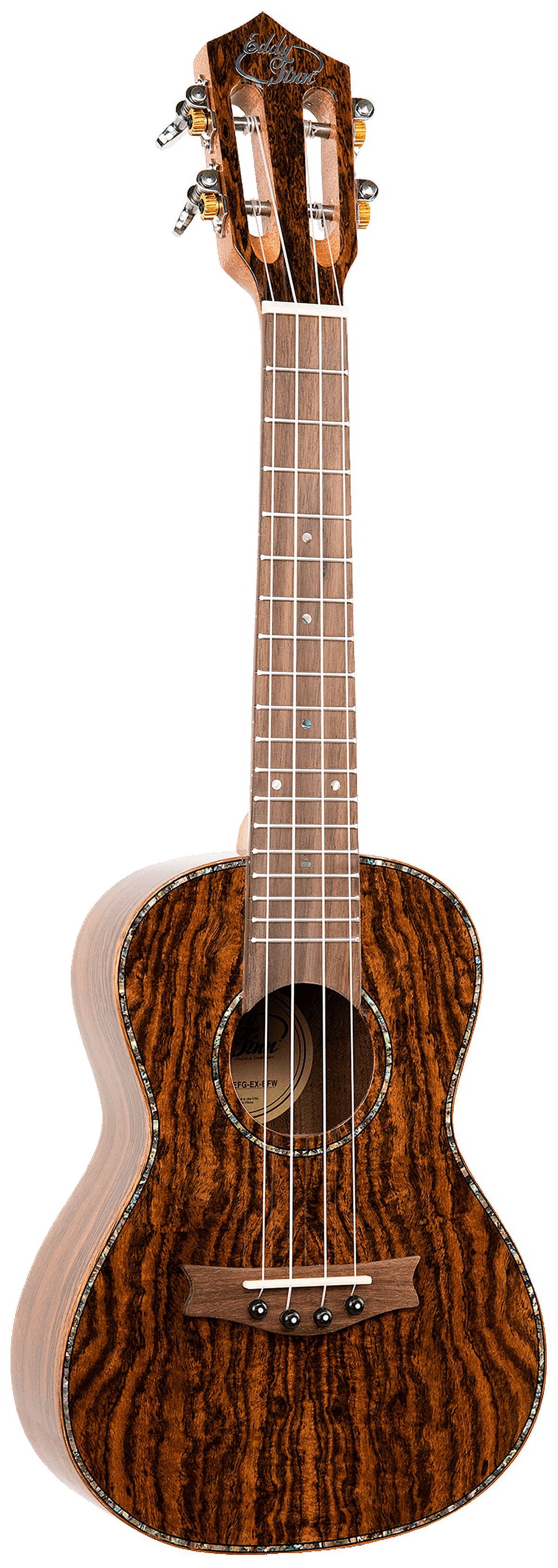 Eddy Finn Expression Series Concert Ukulele with Gig Bag, Butterfly Wood