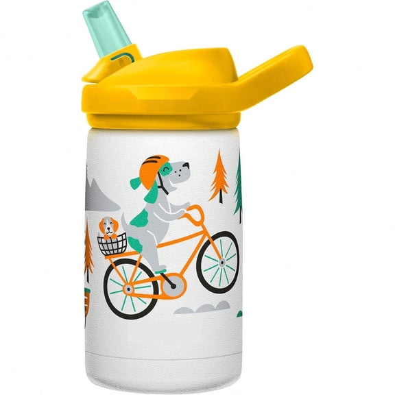 Eddy+ Kids Stainless Steel Bite Valve Water Bottle 12oz, Biking