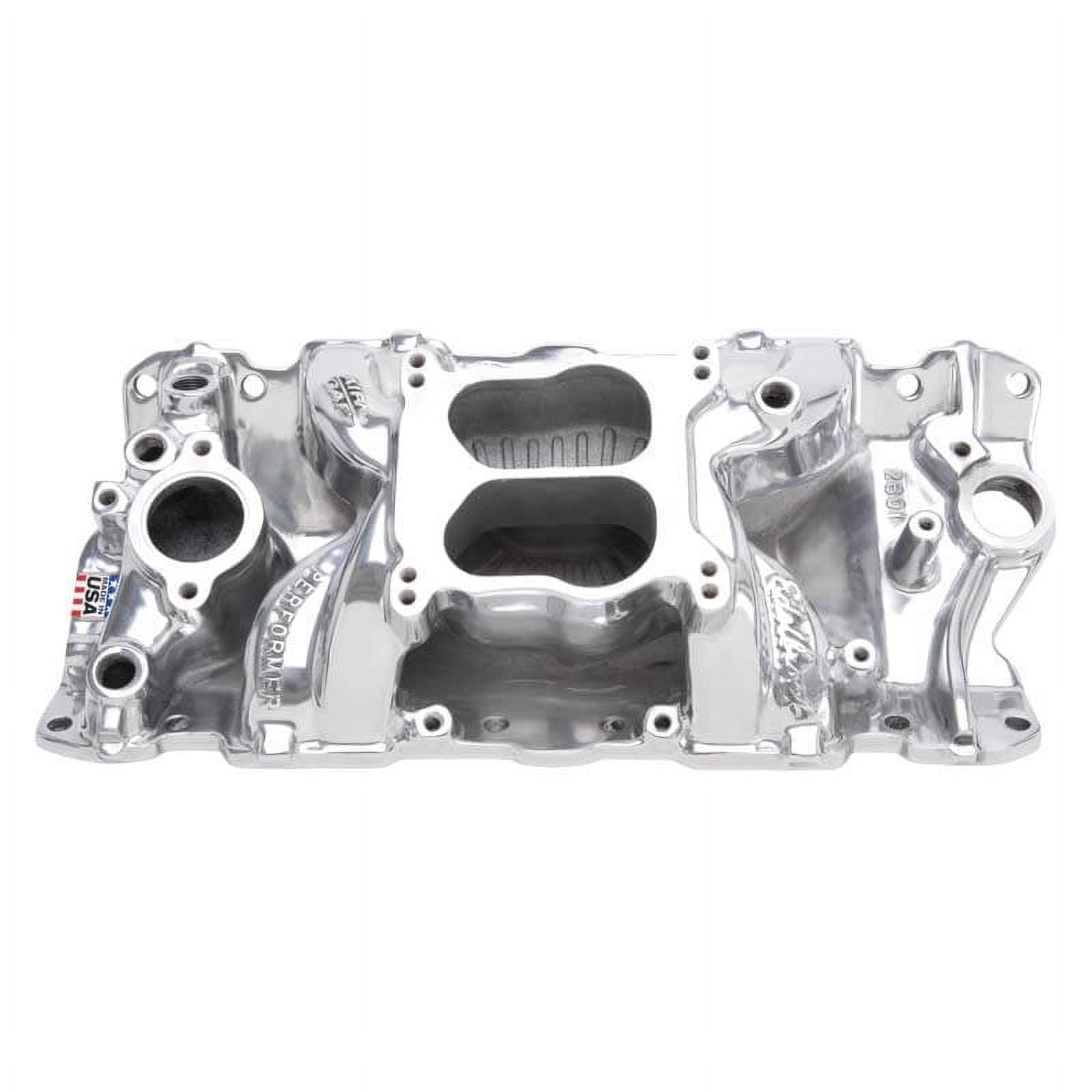 Edelbrock 26011 Performer Air-Gap Intake Manifold Polished Fits select: 1967-1974 CHEVROLET CAMARO, 1969-1986 CHEVROLET C10