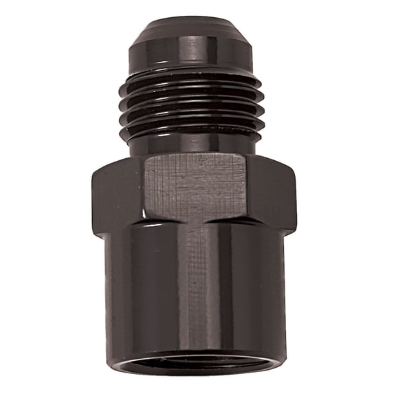 Edelbrock 640823 Adapter Fitting M14 X 1.5 Female O-Ring Port To -6 An Flare Blk Anodize